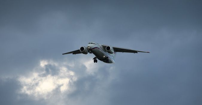 airplane An 148 comes in to land