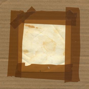 Adhesive tape border frame cardboard paper background. Grunge design element.