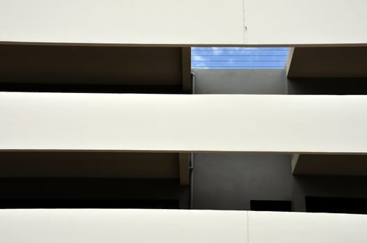 Contemporary architecture building facade and balcony. Abstract background.