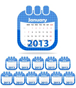 set of web icons in the form of a calendar