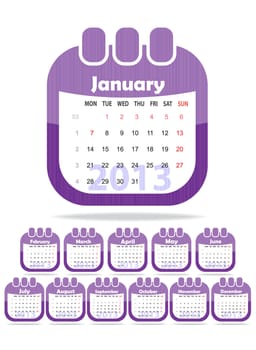 set of web icons in the form of a calendar