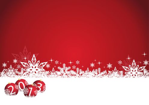 Christmas background with New Year ball in 2013 vector