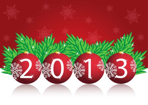 Christmas background with New Year ball in 2012 vector