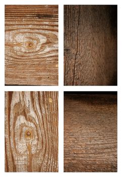 Four examples of woden surfaces and textures.