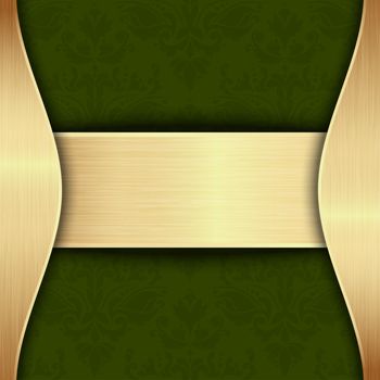 Gold and green template with place for text