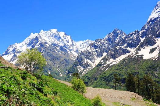 Image of beautiful landscape with Caucasus mountains