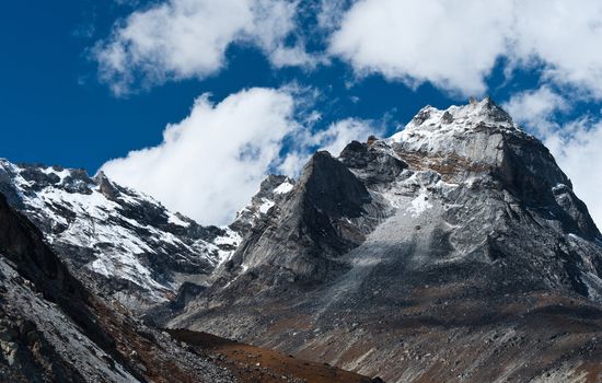 Mountains near Gokyo in Himalayas. Shot in Nepal, 4800 m