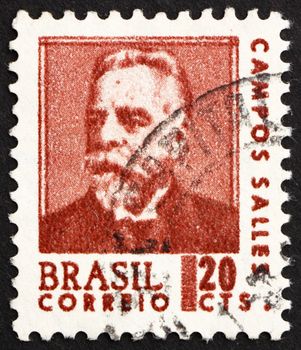 BRAZIL - CIRCA 1967: a stamp printed in the Brazil shows Campos Sales, 4th President of Brazil, 1898 - 1902, circa 1967