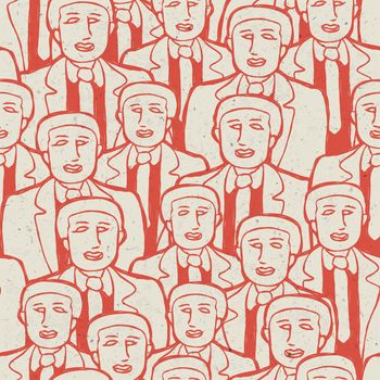 Abstract crowd of business men's. Seamless pattern, vector concept, EPS10