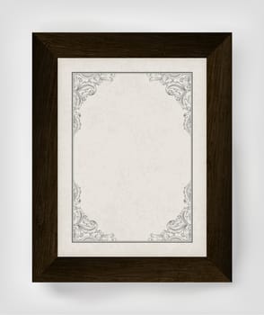 Vintage border with wooden frame. Vector illustration, EPS10