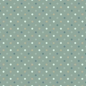 Seamless polka dot pattern in cold green gamut. Vector illustration, EPS8