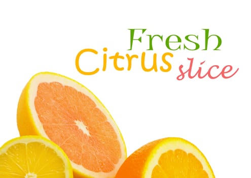 Citrus fresh fruit isolated on a white background