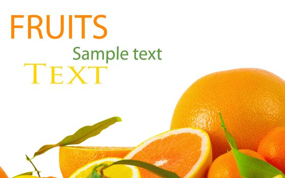 Vitamin C Overload, Stacks of sliced fruit isolated on white