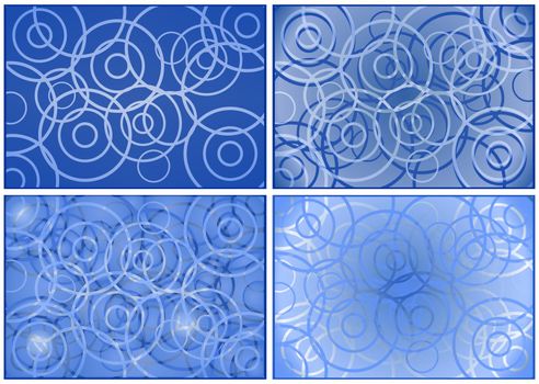 circles on a blue background