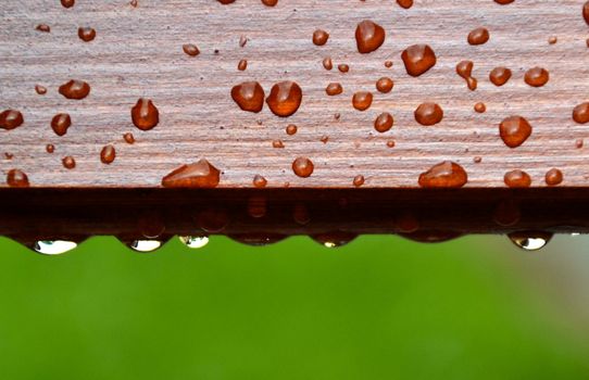 drops of water on wood