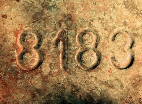 old number metalic