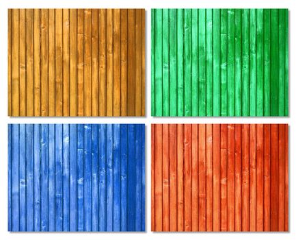 Picket colored wood surfaces