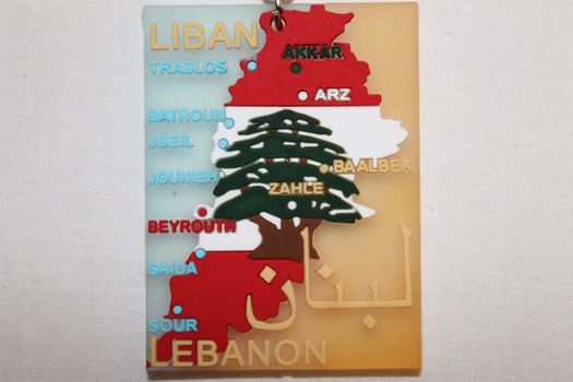 Map of Lebanon and text design with major cities 