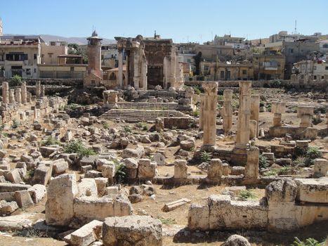   Ancient and real architecture of Beirut. Lebanon                              