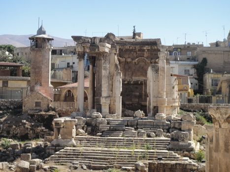   Ancient and real architecture of Beirut. Lebanon                              