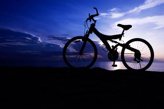 Silhouette of a Bike on the Beach