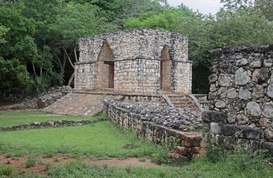 The Entrance Arch in the Mayan ruins of Ek' Balam.  The name Ek' Balam means 'Black Jaguar'. It is located in the Yucatan Peninsula, Mexico.

