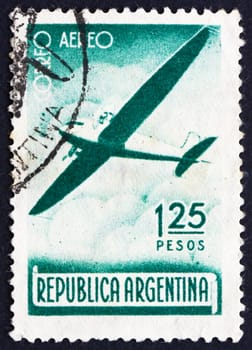 ARGENTINA - CIRCA 1940: a stamp printed in the Argentina shows Plane in Flight, circa 1940