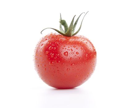 fresh red tomatoes with balsamic and oilve oil isolated on white background