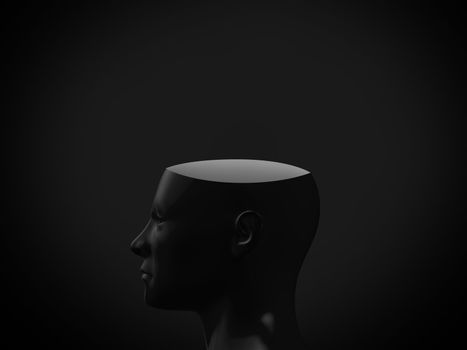 Empty mind, no brain, you can put in head whatever you want.