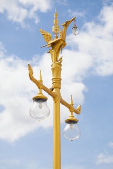 Swan, a golden lamp.
