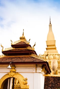 In front of the temple. The stunning architecture.