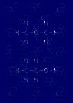 Abstract background with structural chemical formulas of benzene rings