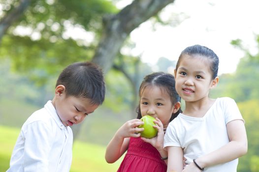 Children having fun at outdoor park