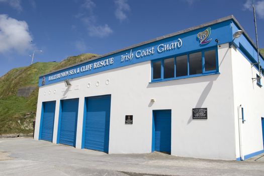 Ballybunion sea and cliff rescue centre on Ballybunion beach in county Kerry Ireland