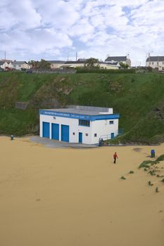 Ballybunion sea and cliff rescue centre on Ballybunion beach in county Kerry Ireland