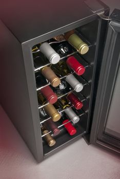 Wine cooler in home basement