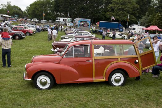 crowds of people at a vintage car rally in Youghal county Cork Ireland