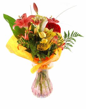 Beautiful bouquet of fresh flowers in the vase