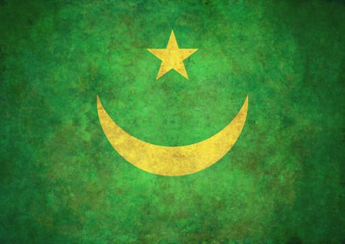 Illustration of a worn Mauritania Flag