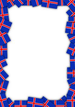 Illustration of a frame made of Icelandic flags