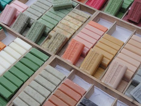 Photo of soap at an outdoor market stall