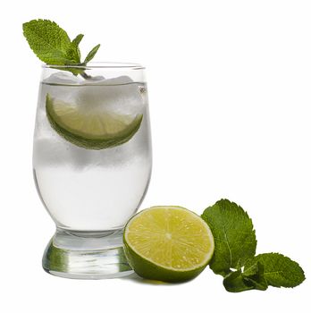 Water with Mint, Ice and Lime