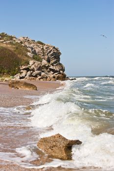 stormy weather on the summer azov sea