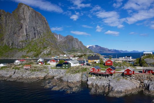 Picturesque fishing village of Hamnoy on Lofoten islands in Norway