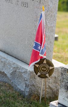 Gravestones of confederate civil war veterans in St Ignatius  church in the USA in Maryland