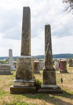 Gravestones of confederate women spies in St Ignatius  church in the USA in Maryland