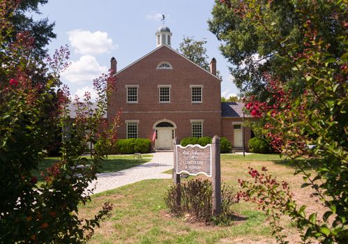 Traditional USA reconstructed courthouse in Port Tobacco Maryland