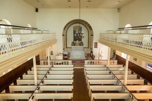 Interior of St Ignatius oldest continuously used church in the USA