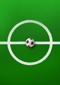 illustration of soccer ball on soccer field center