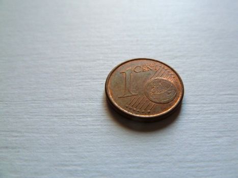 single coin on a white background